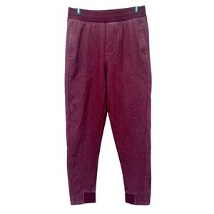 Municipal Sport Utility Gear Mens Burgundy Fleece Joggers Tapered Pants Size M